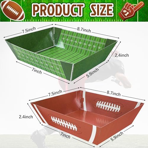 Sawowkuya 36Pcs Football Serving Trays for Parties