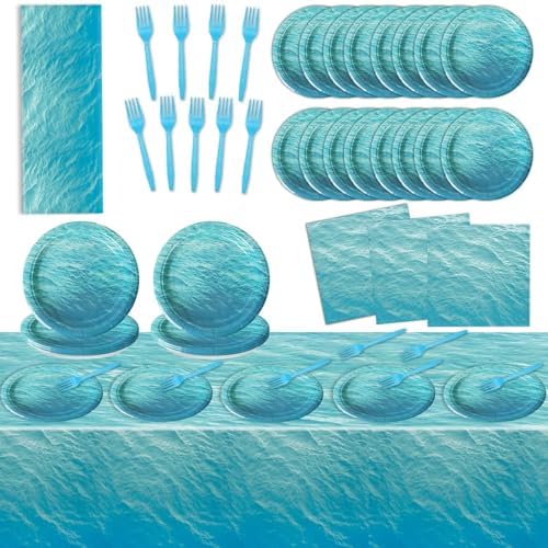 Ocean Sea Birthday Party Tableware Set for 20 Guests