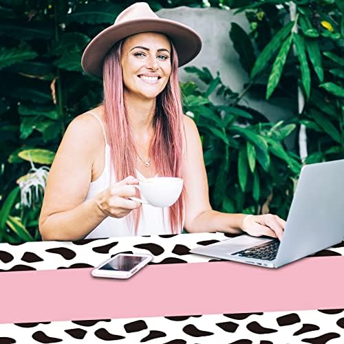 Whaline 3 Piece Pink Cow Print Table Cover Set