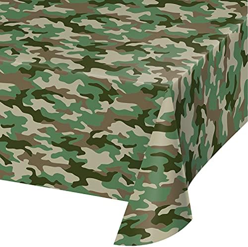 Camo Plastic Tablecloth 54x108