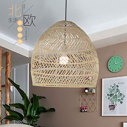Nordic Minimalist Chandelier with Natural Rattan