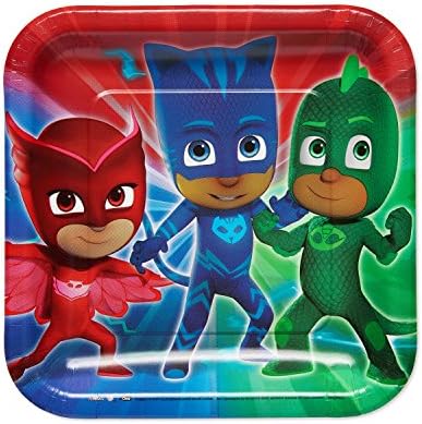 PJ Masks Square Paper Plates 9 Pack of 8