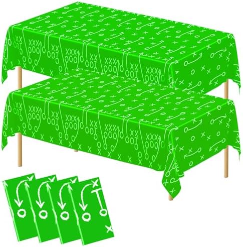 Football Theme Party Tablecloths 4 Pack 54x108 Inch
