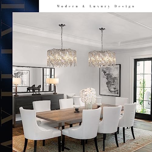 Modern Round 24 Inch Crystal Chandelier with 8 Lights