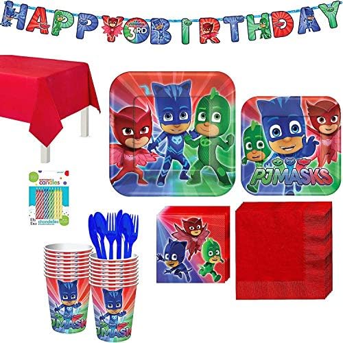 PJ Masks Square Paper Plates 9 Pack of 8