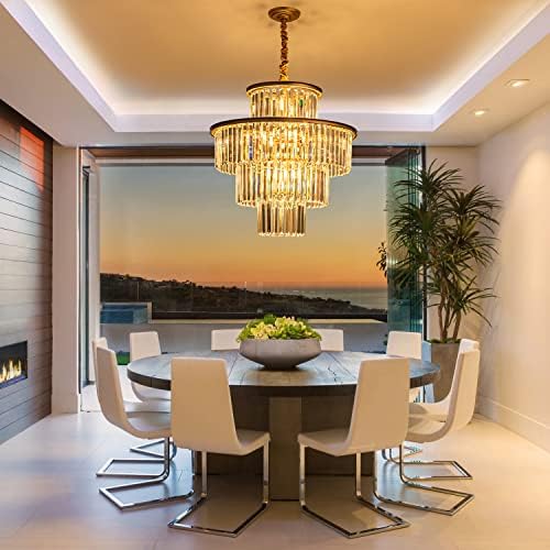23 Inch 14 Light Gold Crystal Chandelier