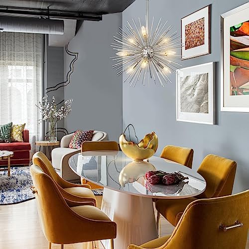 ZIRALIO 20 Inchanting Nickel Sputnik Chandelier 9 Light Modern Design