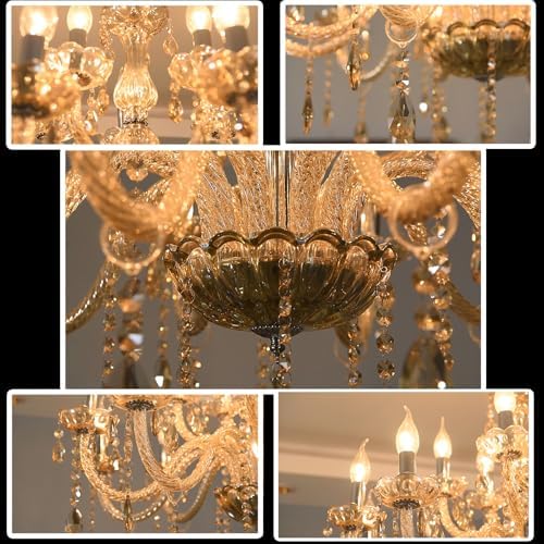 YYSHCHEN 307 Inch Crystal Chandelier with 15 Lights