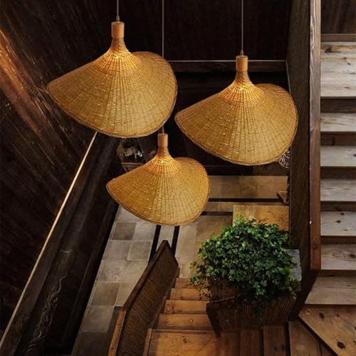 Modern Rattan Chandelier Pendant Light E27 Ceiling Lamp 50cm