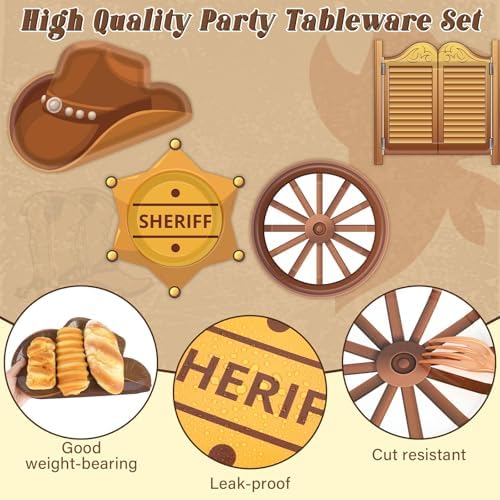 Western Cowboy Party Plates with 48 Pieces