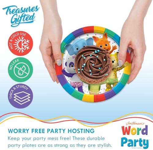 Treasures Gifted Word Party Plates 24 Count 7 Inch