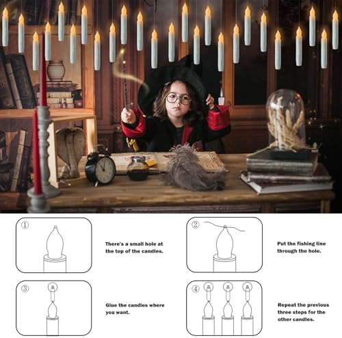 12 Pack Flameless Floating Candles with Remote Wand