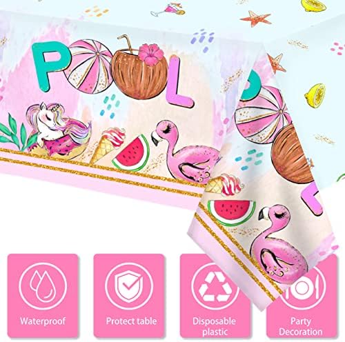 Zhynice Summer Pool Party Tablecloth Decorations