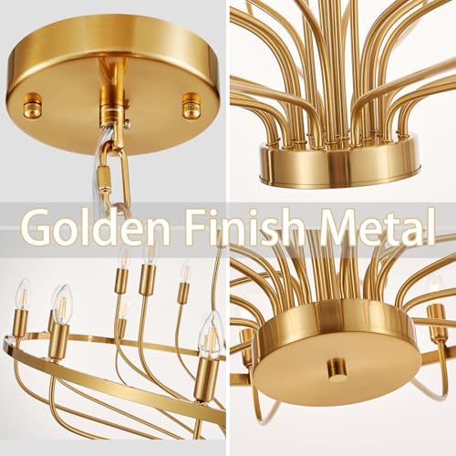 472 In Modern Gold Chandelier 24 Lights Mid Century Farmhouse Style