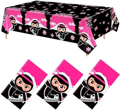 Gejoy 3 Pcs Ninja Theme Tablecloth for Parties
