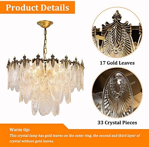 Modern Crystal Chandelier with Leaf Design 8-Light Pendant Lighting