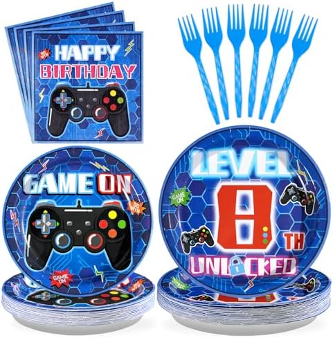Grencian 96 Pcs Video Game Birthday Party Decorations