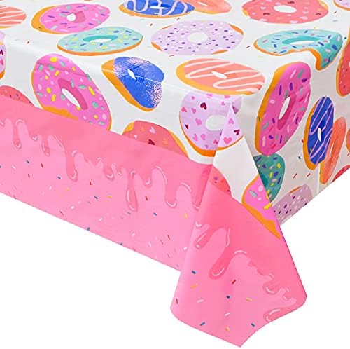 2 Pcs Donut Tablecloth for Birthday Party Decorations
