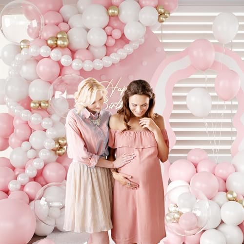 CROSSFINGERS Pink and White Balloon Arch Kit