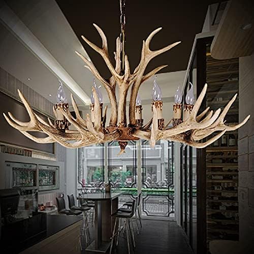 Large White Resin Antler Chandelier with 10 Lights