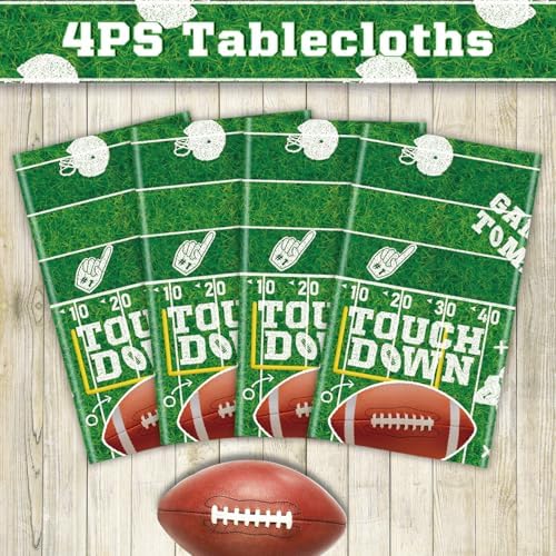 4 Pack Football Tablecloths with Field Design