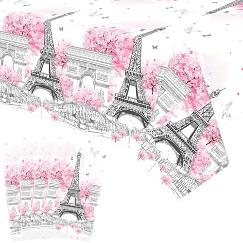 4 Pack Paris Eiffel Tower Tablecloth Party Decor