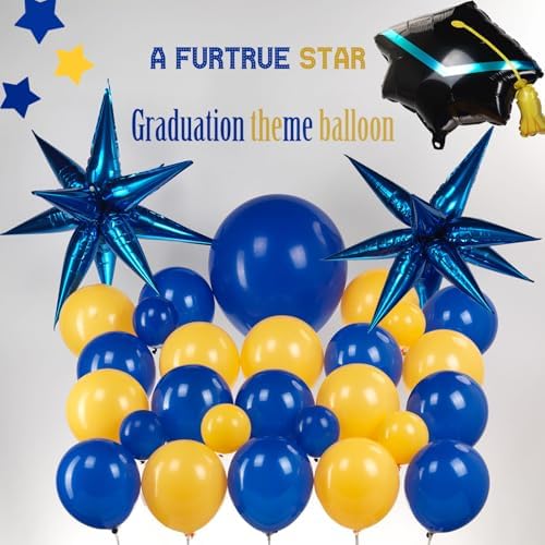 Kozeek Royal Blue Yellow Balloon Garland Arch Kit 150pcs