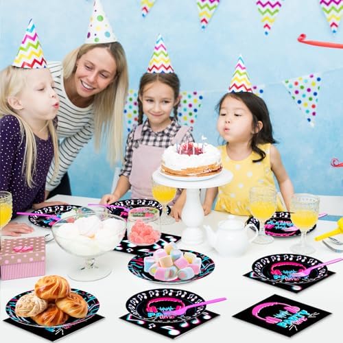 DYLIVeS 96 Pcs Music Note Party Tableware Set