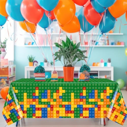 Oudain 4 Pcs Green Building Block Tablecloths