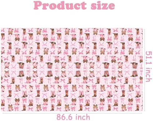 Umoni Coquette Bow Cowgirl Tablecloth 2PCS Western Birthday Party Decor