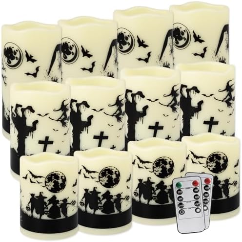 12-Pack Waterproof Flameless LED Candles - Remote Control Timer