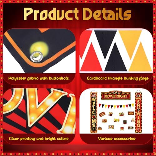 ShinyRelief Movie Night Decorations Set 14 Pcs