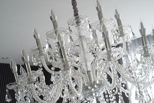 Clear 15 Light Crystal Chandelier with LED Bulbs