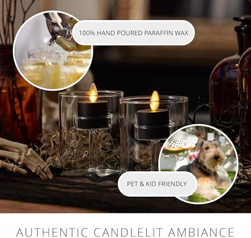 Luminara Set of 2 Black Matte LED Tea Lights