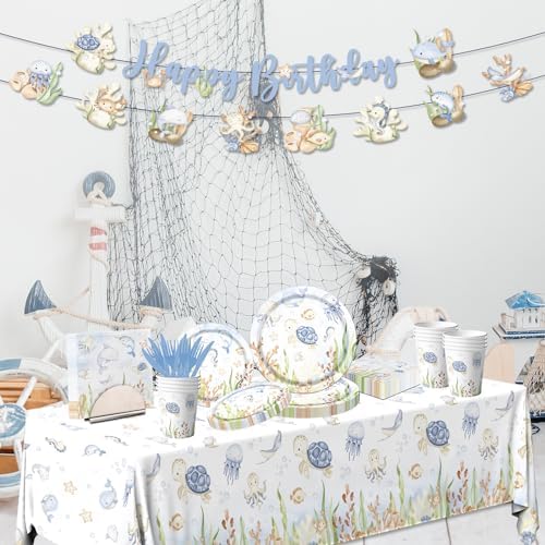 142pcs Under the Sea Party Tableware Set