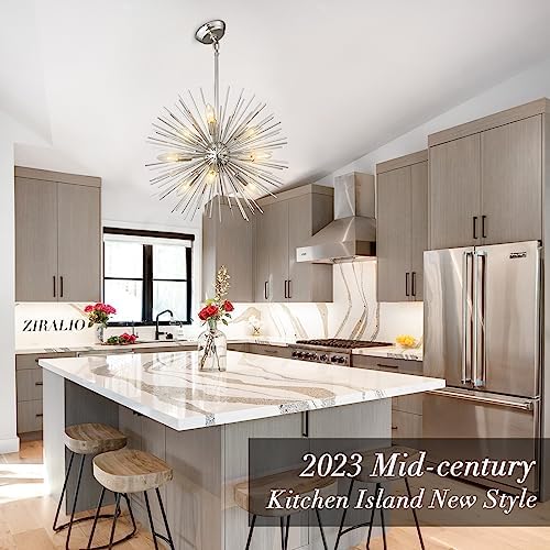 ZIRALIO 20 Inchanting Nickel Sputnik Chandelier 9 Light Modern Design