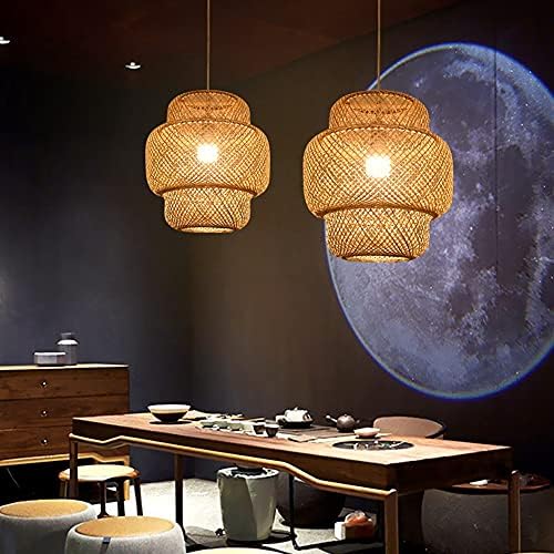 Southeast Asian Style Bamboo Chandelier 1 Light Geometry Lamp Shade