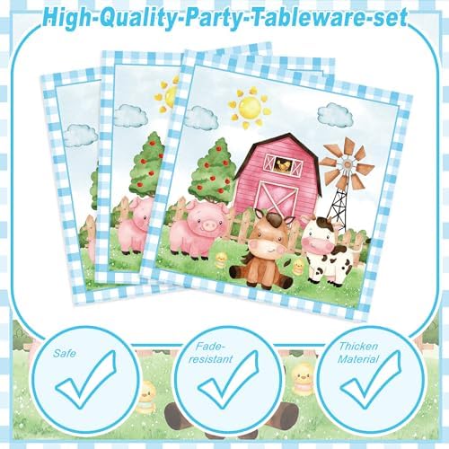 122PCS Farm Animal Party Supplies for 20 Guests