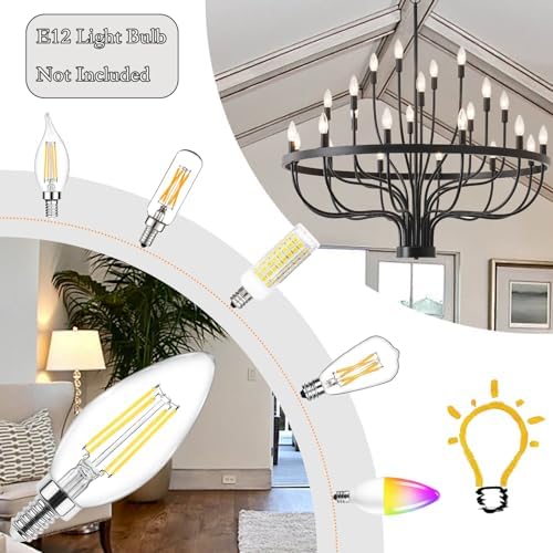 BAOURE 24 Light Farmhouse Candle Chandelier
