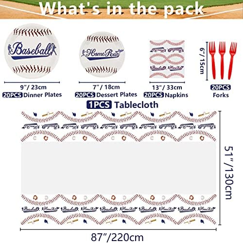 Baseball Party Tableware Set 81 Pcs Disposable
