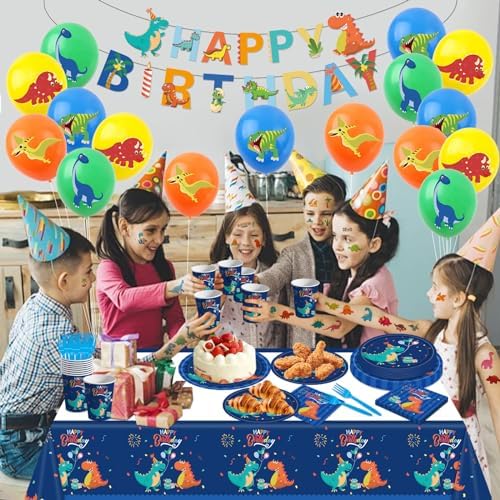 108PCS Dino Party Supplies Set for 16 Guests