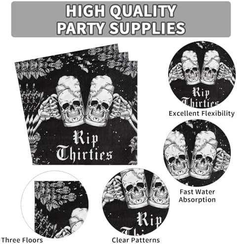 Grencian 96 Pcs Death To My 30s Birthday Decorations Set