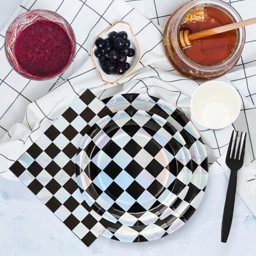 96 Pcs Race Car Party Plates Napkins Set for Kids Birthday