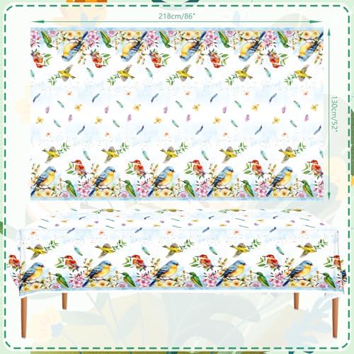 4 Pack Hummingbird Tablecloths Rectangular Covers for Party Decor