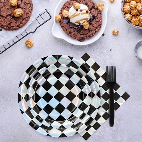 96 Pcs Race Car Party Plates Napkins Set for Kids Birthday
