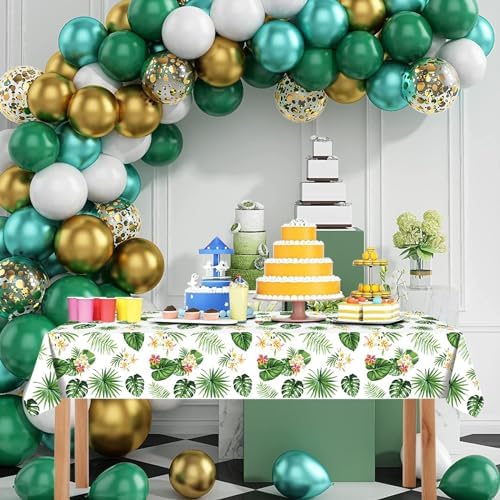 3 Pack Hawaiian Luau Tablecloths 51x86 Inch Decorations