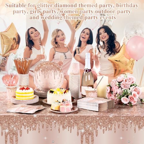 452 Pcs Rose Gold Party Supplies for Birthday Decorations