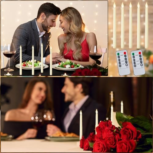 120 Pcs Flameless Taper Candles with Timer and Remote Control