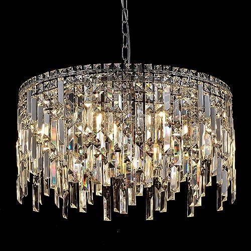 Modern Round 24 Inch Crystal Chandelier with 8 Lights