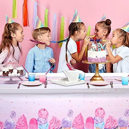 3PCS Ice Cream Themed Tablecloths for Summer Parties